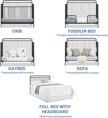 Delta Children Farmhouse 6-in-1 Convertible Crib - Greenguard Gold Certified, Textured White in Saudi Arabia