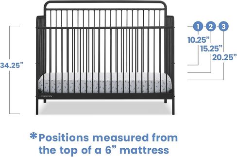 Delta Children Farmhouse 6-in-1 Convertible Crib - Greenguard Gold Certified, Textured White in Saudi Arabia