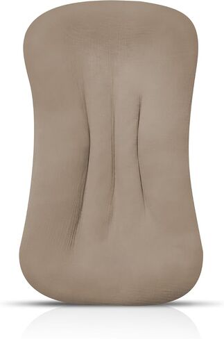 Muslin Baby Lounger Cover Organic Cotton Removable Slipcover Fits Infant Lounger Pillow Soft Comfortable Newborn Padded Lounger Cover Floor Seat Cover for Boys and Girls (Brown) in Saudi Arabia