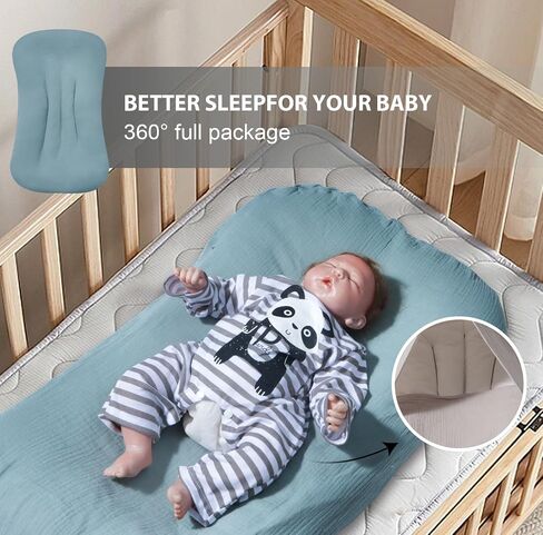 Muslin Baby Lounger Cover Organic Cotton Removable Slipcover Fits Infant Lounger Pillow Soft Comfortable Newborn Padded Lounger Cover Floor Seat Cover for Boys and Girls (Brown) in Saudi Arabia