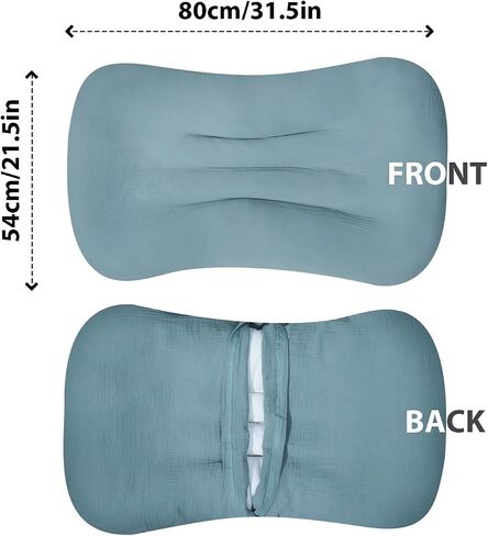 Muslin Baby Lounger Cover Organic Cotton Removable Slipcover Fits Infant Lounger Pillow Soft Comfortable Newborn Padded Lounger Cover Floor Seat Cover for Boys and Girls (Brown) in Saudi Arabia