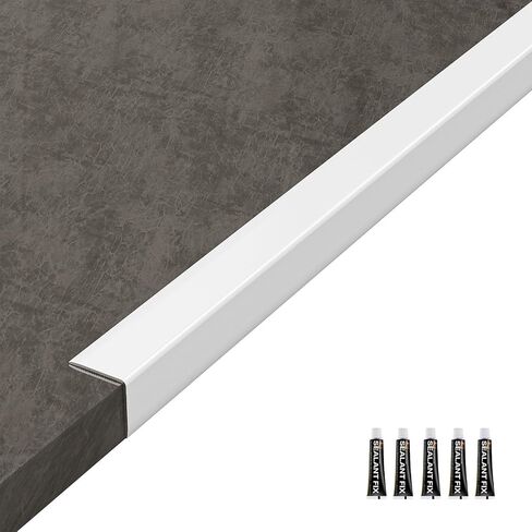 5 Pcs Aluminum Wall Corner Protector L Molding Corner Guards Wall Edge Trim for Walls Door Window Cabinets Fireplaces Marble Tile Edge 35.5" x 0.75" (Black) in Saudi Arabia