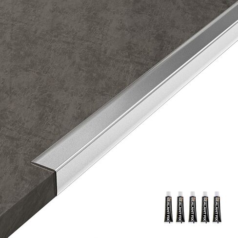 5 Pcs Aluminum Wall Corner Protector L Molding Corner Guards Wall Edge Trim for Walls Door Window Cabinets Fireplaces Marble Tile Edge 35.5" x 0.75" (Black) in Saudi Arabia