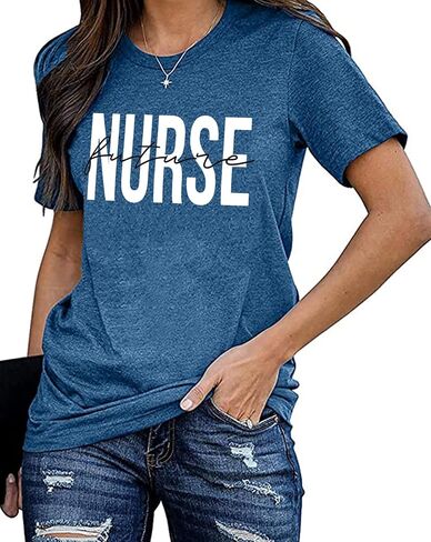 Future Nurse Shirt Women Nursing School Tshirt Nurse Life T-Shirt Casual Short Sleeve Tee Tops in Saudi Arabia