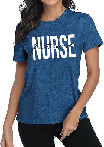 Future Nurse Shirt Women Nursing School Tshirt Nurse Life T-Shirt Casual Short Sleeve Tee Tops in Saudi Arabia