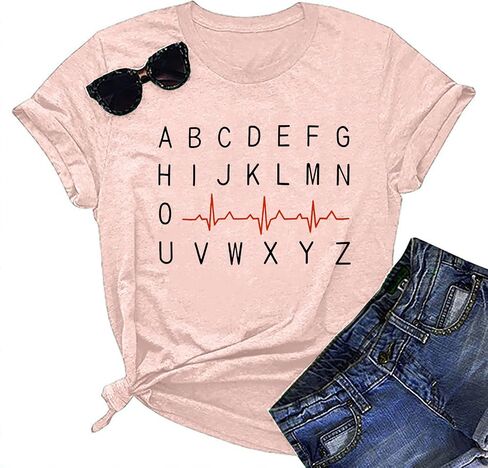 Future Nurse Shirt Women Nursing School Tshirt Nurse Life T-Shirt Casual Short Sleeve Tee Tops in Saudi Arabia