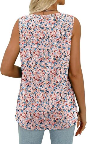 WIHOLL Summer Pleated Tank Tops for Women 2025 Loose Fit V Neck Sleeveless Tops Flowy in Kuwait