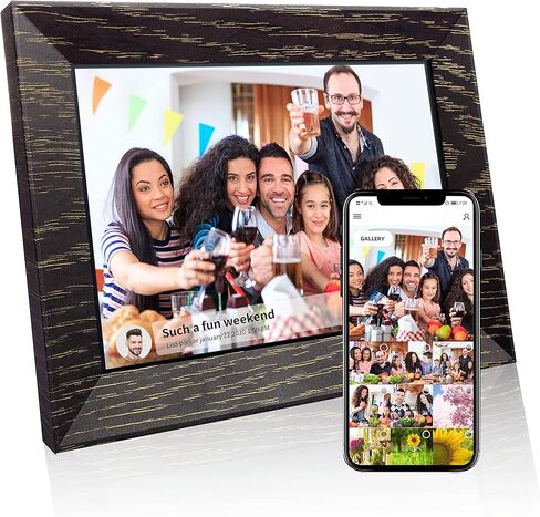 7 Inch Digital Picture Frame WiFi Digital Photo Frame, IPS HD Touch Screen Smart Photo Frame, 16GB Storage, Auto-Rotate, Easy Setup, Share Photos/Videos via Uhale App from Anywhere in Saudi Arabia