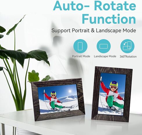 7 Inch Digital Picture Frame WiFi Digital Photo Frame, IPS HD Touch Screen Smart Photo Frame, 16GB Storage, Auto-Rotate, Easy Setup, Share Photos/Videos via Uhale App from Anywhere in Saudi Arabia