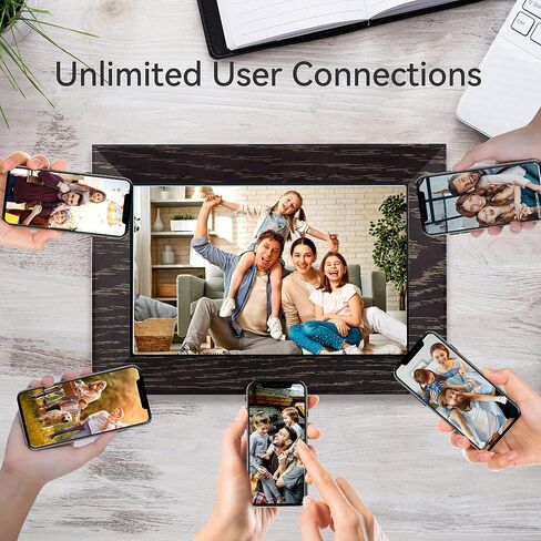 7 Inch Digital Picture Frame WiFi Digital Photo Frame, IPS HD Touch Screen Smart Photo Frame, 16GB Storage, Auto-Rotate, Easy Setup, Share Photos/Videos via Uhale App from Anywhere in Saudi Arabia