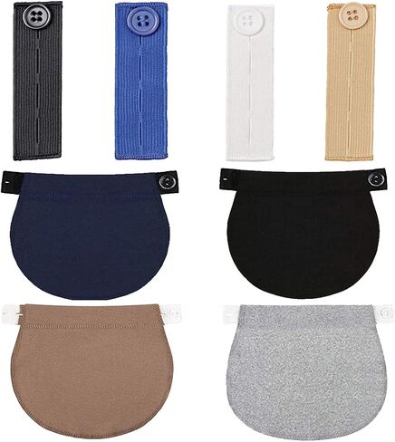 8 Pieces Maternity Pants Extender Adjustable Pant Button Extenders Elastic Waistband Extender (Cotton) in Saudi Arabia