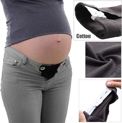 8 Pieces Maternity Pants Extender Adjustable Pant Button Extenders Elastic Waistband Extender (Cotton) in Saudi Arabia