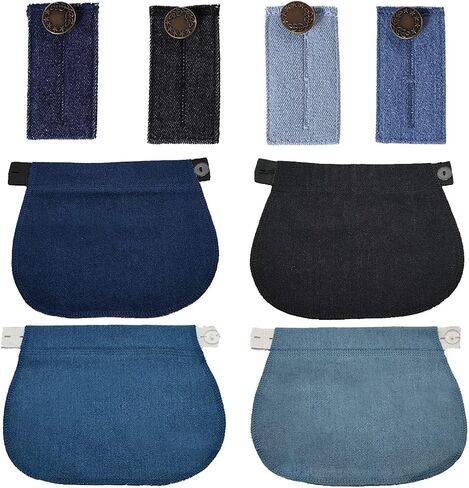 8 Pieces Maternity Pants Extender Adjustable Pant Button Extenders Elastic Waistband Extender (Cotton) in Saudi Arabia