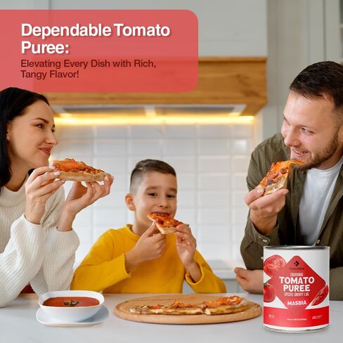 Dependable Foods Tomato Puree – 6.62 Lbs., 106 oz.- Specific Gravity 1.06 - Authentic California Vine to Bottle Blend - Kosher in Saudi Arabia