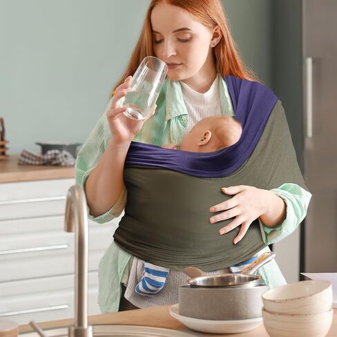 Baby Wrap Carrier, Unisex Baby Carrier, Lightweight & Ultra Soft, Easy to Wear Baby Wrap, Perfect for Newborn Toddlers in Kuwait