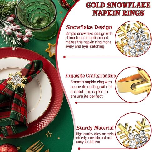 ZeeDix Christmas Flower Napkin Rings Set of 8, Silver Lotus Elegant Rhinestone Napkin Ring Serviette Buckles Holder for Wedding Birthday Christmas Holiday Party Home Kitchen Dinner Table Decoration in Kuwait
