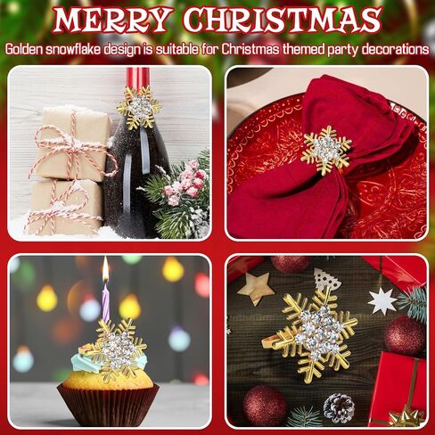 ZeeDix Christmas Flower Napkin Rings Set of 8, Silver Lotus Elegant Rhinestone Napkin Ring Serviette Buckles Holder for Wedding Birthday Christmas Holiday Party Home Kitchen Dinner Table Decoration in Kuwait