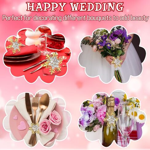 ZeeDix Christmas Flower Napkin Rings Set of 8, Silver Lotus Elegant Rhinestone Napkin Ring Serviette Buckles Holder for Wedding Birthday Christmas Holiday Party Home Kitchen Dinner Table Decoration in Kuwait