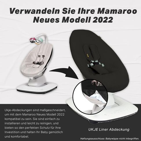 Ukje Protective Swing Cover Compatible with 4moms RockaRoo or MamaRoo 5, Multi-Motion Baby Swing, Baby Swing Liners, Baby Rocker Cover, Easy to Install, Easy to Wash, Handmade in Europe - Beige in Kuwait