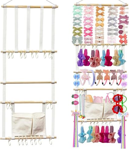 Headband Holder Hair Bows Organizer for Girls, Baby Headbands Hair Accessories Organizer Storage Wall Hanging Decor for Toddler Girls Room in Saudi Arabia