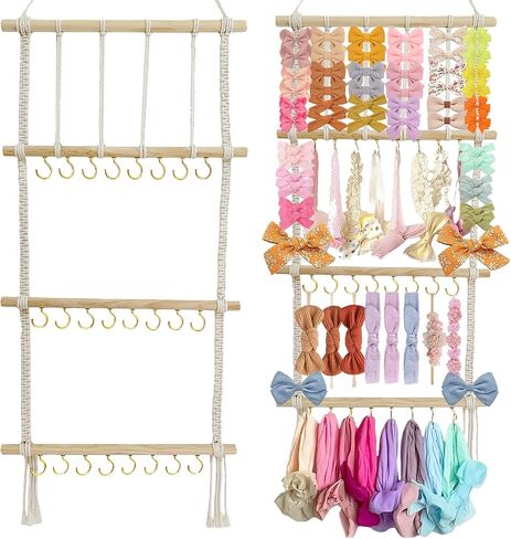 Headband Holder Hair Bows Organizer for Girls, Baby Headbands Hair Accessories Organizer Storage Wall Hanging Decor for Toddler Girls Room in Saudi Arabia
