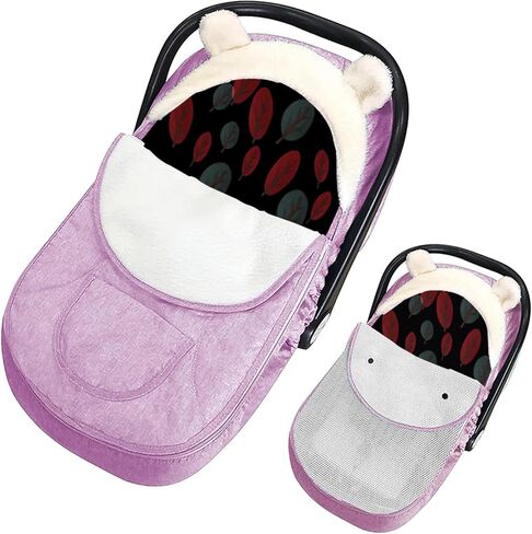 Carseat Cover-Baby Car Seat Cover-Winter Car Seat Covers for Babies,Infant Car Seat Cover Baby Car Seat Cover for Boys & Girls -Keeps Baby Warm and Cozy,2 in 1 Universal Baby Carseat Cover (Black) in Saudi Arabia