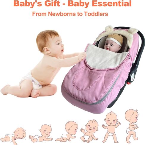 Carseat Cover-Baby Car Seat Cover-Winter Car Seat Covers for Babies,Infant Car Seat Cover Baby Car Seat Cover for Boys & Girls -Keeps Baby Warm and Cozy,2 in 1 Universal Baby Carseat Cover (Black) in Saudi Arabia