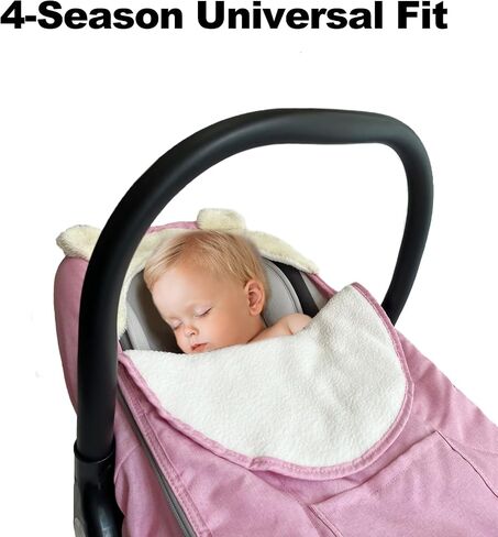 Carseat Cover-Baby Car Seat Cover-Winter Car Seat Covers for Babies,Infant Car Seat Cover Baby Car Seat Cover for Boys & Girls -Keeps Baby Warm and Cozy,2 in 1 Universal Baby Carseat Cover (Black) in Saudi Arabia