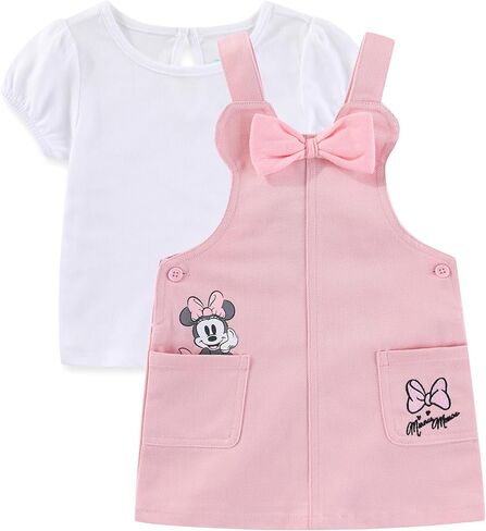 Disney Minnie Mouse Baby Girls Twill Jumper Dress and Jersey Top for Infants in Saudi Arabia