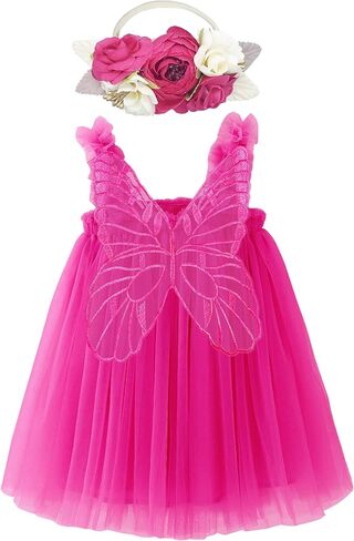 BGFKS Layered Butterfly Tulle Tutu Dress for Baby Girls,Toddler Girl Princess Dress with Flower Headband in Kuwait