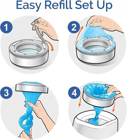 Nappy Bin Refill Cassettes, Diaper Pail Refill Bags, Compatible with Diaper Genie & Angel Care - Pack of 8 Refill Cassettes with Easy Installation & Long-Lasting Diaper Disposal Solution in Saudi Arabia