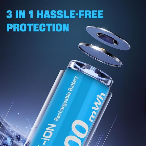 Rechargeable Lithium AA Batteries 4 Pack AA 1.5V Size Li-ion Batteries for Blink Camera,Double A Battery 3600mWh,Long-Lasting AA Batteries(No Included Charger) in Saudi Arabia