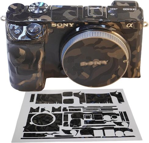 Camera Body Protective Film Compatible with Sony α6300/α6400 Camera Camouflage Film Camera Sticker Anti-Scratch Anti-Wear Precision-Cut Custom-fit Easy Installation (Ghost Black) in Saudi Arabia