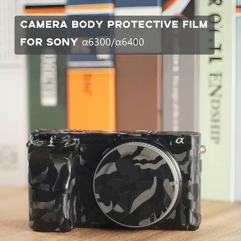 Camera Body Protective Film Compatible with Sony α6300/α6400 Camera Camouflage Film Camera Sticker Anti-Scratch Anti-Wear Precision-Cut Custom-fit Easy Installation (Ghost Black) in Saudi Arabia