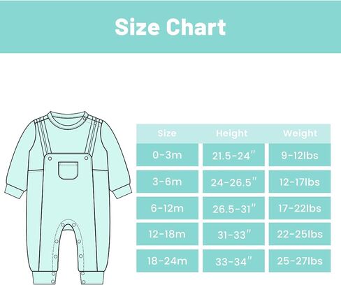 Baby Rompers-Viscose Made from Bamboo, Long Sleeve Jumpsuit Crewneck Bodysuit Infant Clothes for Boys Girls in Kuwait