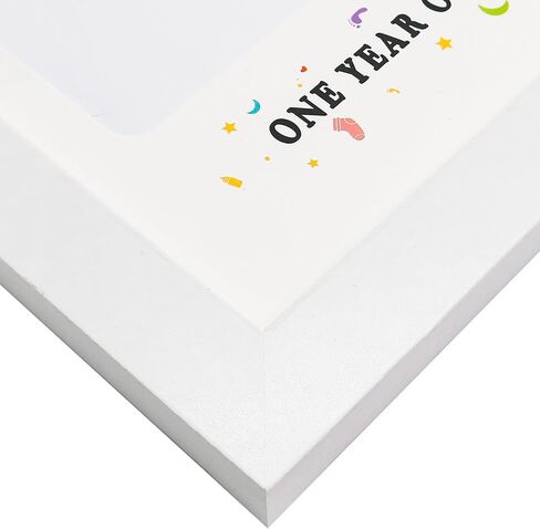 GMFrames Baby First Years Photo Frames 12 Month Picture Frame 12 * 16 for Holds (1) 5x7 & (12) 2x3 Wallet Size Photos White in Saudi Arabia