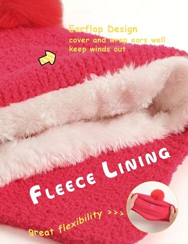 قبعة وقفازات للأطفال الصغار، مجموعات قفازات وشاح للرقبة للأطفال من 0-6 إلى 6-12 شهرًا 2t-4t، قبعة شتوية للأطفال مع أغطية للأذن in Kuwait