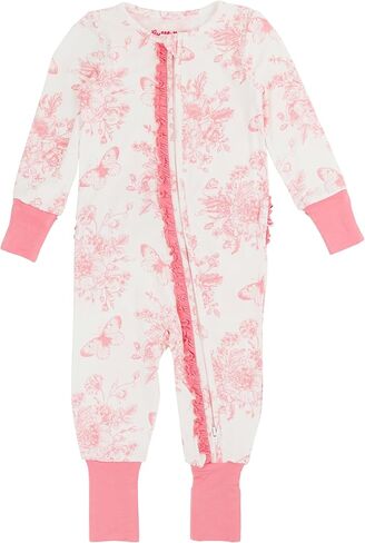RuffleButts SoftSnooze™ Viscose from Bamboo Baby Girls Ruffle One Piece Convertible Pajamas in Saudi Arabia