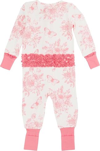RuffleButts SoftSnooze™ Viscose from Bamboo Baby Girls Ruffle One Piece Convertible Pajamas in Saudi Arabia