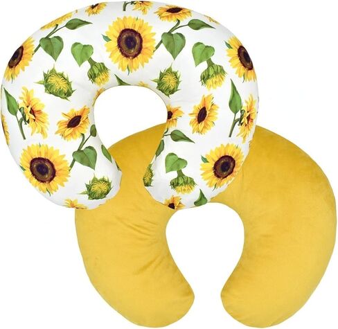 Nursing Pillow Cover Stretchy Pillow Slipcovers for Breastfeeding Moms Two-Sided Design (Sunflower) in Kuwait