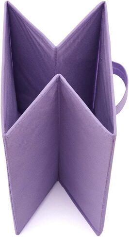 EZOWare Set of 6 Foldable Fabric Basket Bins, 10.5"x10.5"x11" Collapsible Storage Organizer Cube with Handle for Kids Clothes Baby Nursery - Purple in Saudi Arabia