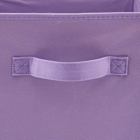 EZOWare Set of 6 Foldable Fabric Basket Bins, 10.5"x10.5"x11" Collapsible Storage Organizer Cube with Handle for Kids Clothes Baby Nursery - Purple in Saudi Arabia