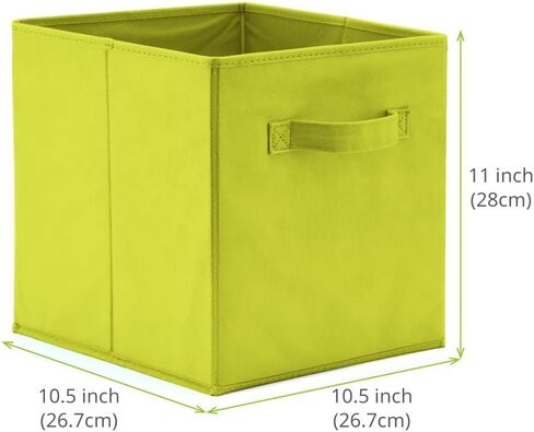 EZOWare Set of 6 Foldable Fabric Basket Bins, 10.5"x10.5"x11" Collapsible Storage Organizer Cube with Handle for Kids Clothes Baby Nursery - Purple in Saudi Arabia