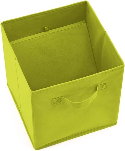 EZOWare Set of 6 Foldable Fabric Basket Bins, 10.5"x10.5"x11" Collapsible Storage Organizer Cube with Handle for Kids Clothes Baby Nursery - Purple in Saudi Arabia