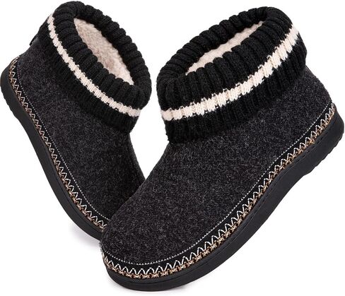 EverFoams Women's Bootie Slippers Non-slip Comfy Winter Indoor House Shoes with Knitted Collar in Saudi Arabia