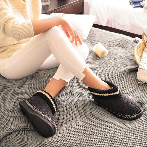 EverFoams Women's Bootie Slippers Non-slip Comfy Winter Indoor House Shoes with Knitted Collar in Saudi Arabia