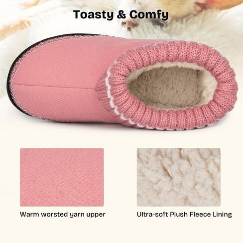 EverFoams Women's Bootie Slippers Non-slip Comfy Winter Indoor House Shoes with Knitted Collar in Saudi Arabia