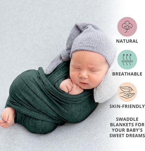 Muslin Swaddle Blankets - Breathable and Skin-Friendly Swaddle Blanket for Boys and Girls - Perfect Nursery Essential and Baby Shower Party Gift - 47 x 47 inches 3-Pack in Saudi Arabia