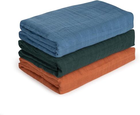 Muslin Swaddle Blankets - Breathable and Skin-Friendly Swaddle Blanket for Boys and Girls - Perfect Nursery Essential and Baby Shower Party Gift - 47 x 47 inches 3-Pack in Saudi Arabia