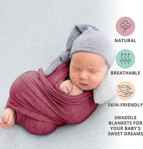 Muslin Swaddle Blankets - Breathable and Skin-Friendly Swaddle Blanket for Boys and Girls - Perfect Nursery Essential and Baby Shower Party Gift - 47 x 47 inches 3-Pack in Saudi Arabia